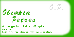 olimpia petres business card
